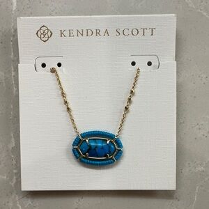 Kendra Scott Turquoise and Gold Threaded Elisa Necklace